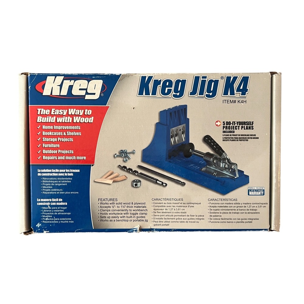 Kreg Jig K4 Pocket Hole System Woodworking Tool Kit K4H Blue